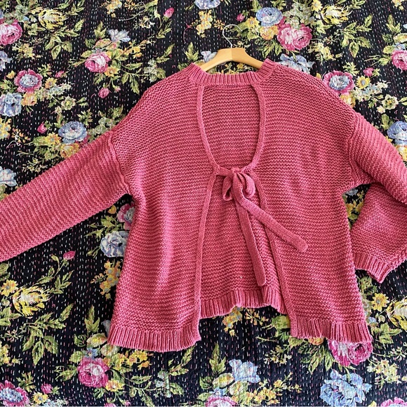 Women’s aerie open back knit sweater - Picture 3 of 5